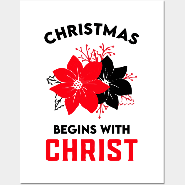 christmas begins with christ Wall Art by Vortex.Merch